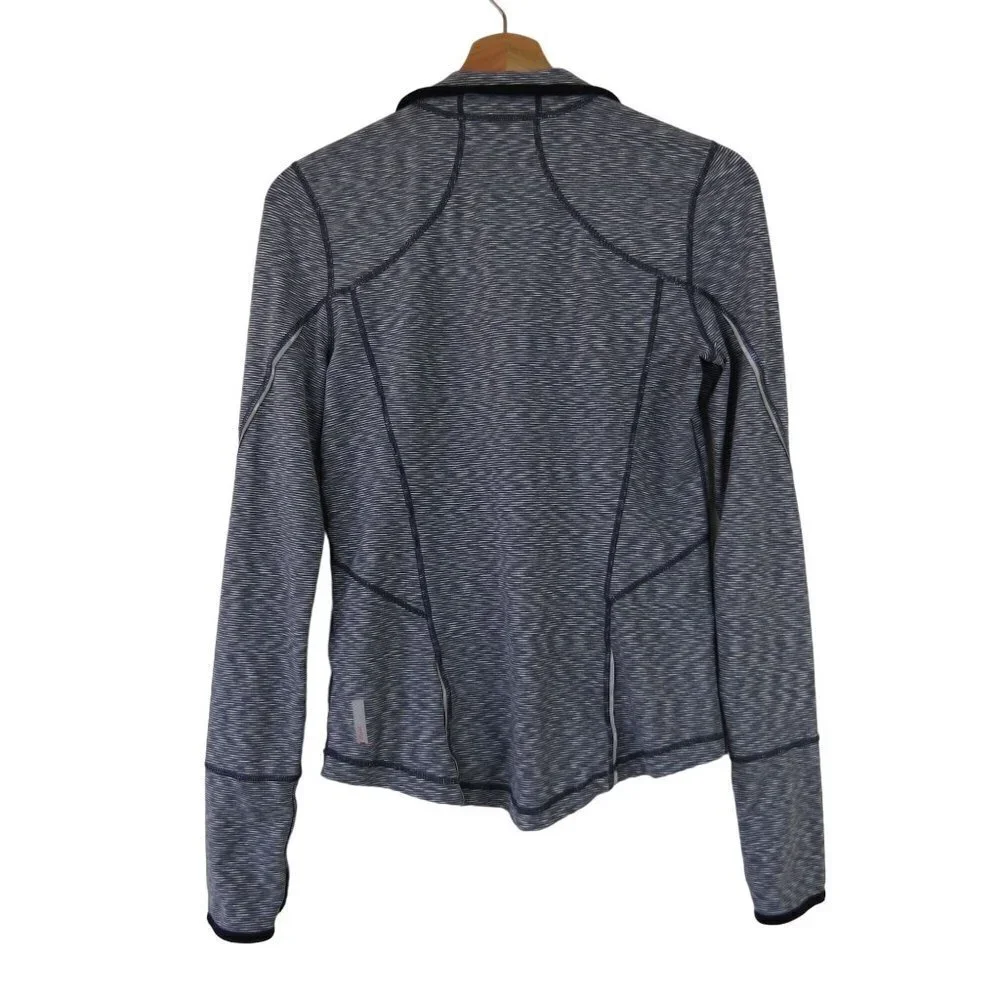 ZELLA Women's Gray-Blue Space Dyed 1/4 Zip Long Sleeve Running Top M